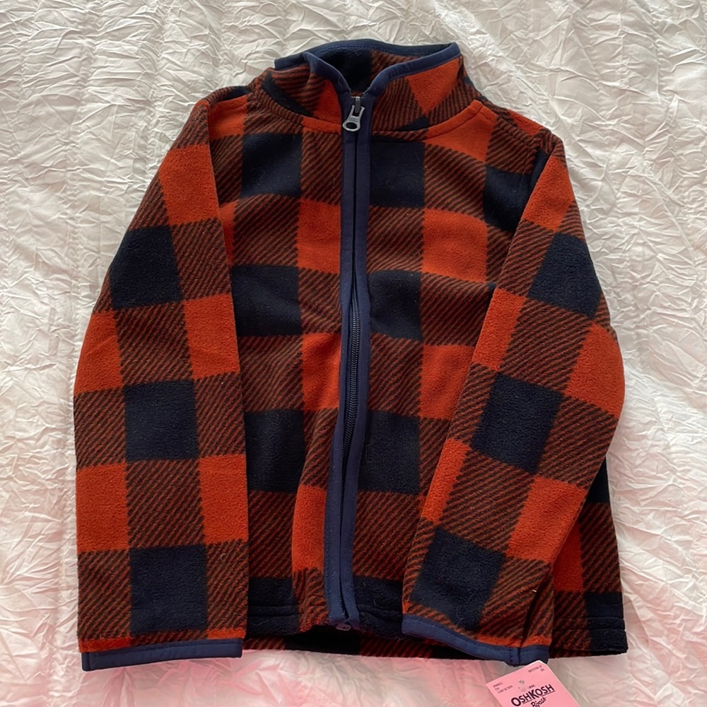 Oshkosh fleece, 3T, brown and blue